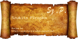 Szukits Piroska névjegykártya